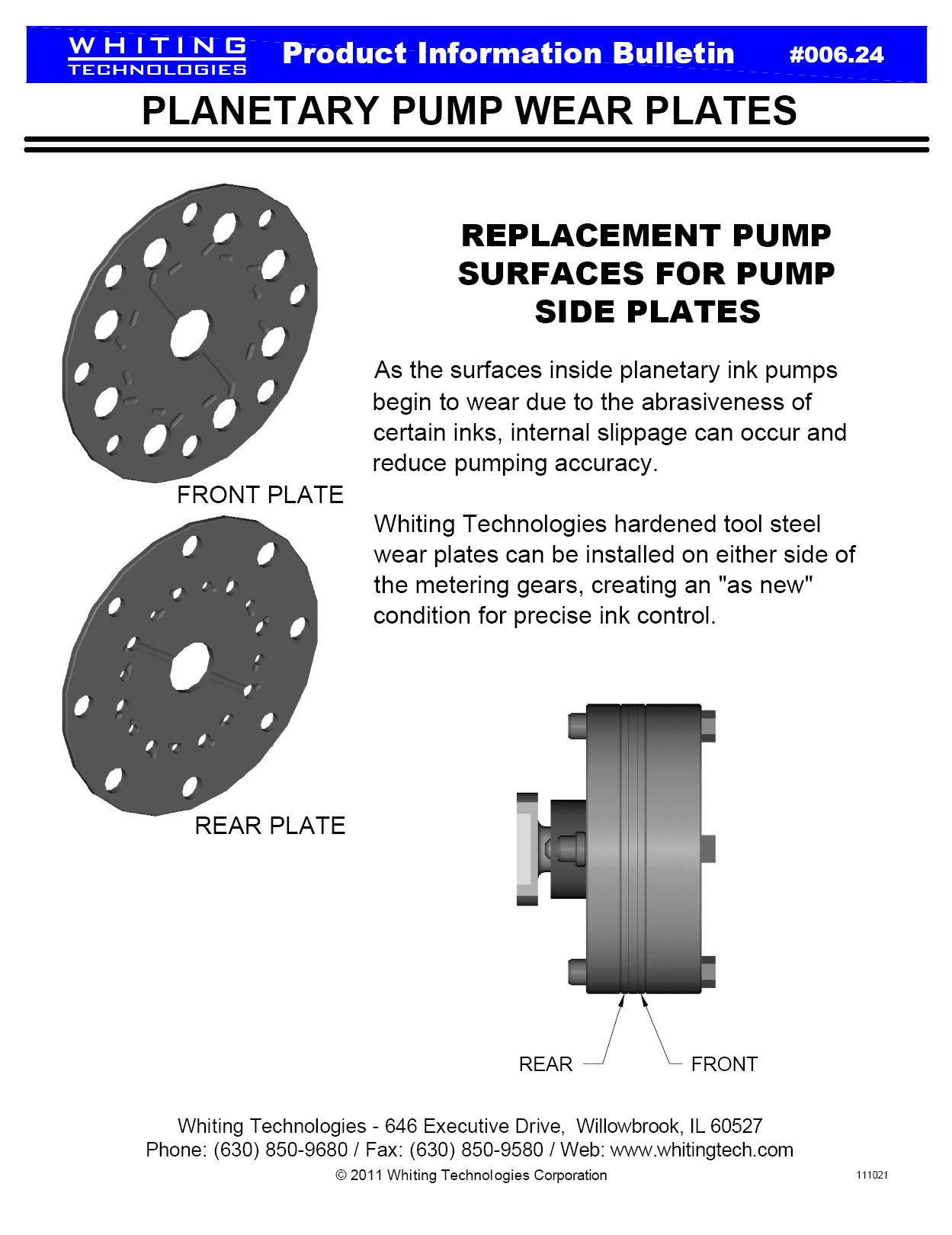 Planetary Pump Wear Plates